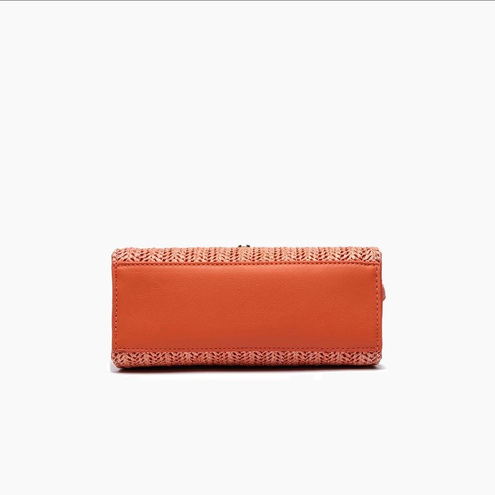 NEW LIKE DREAMS women's neo pastel straw crossbody bag in orange - Picture 6 of 7